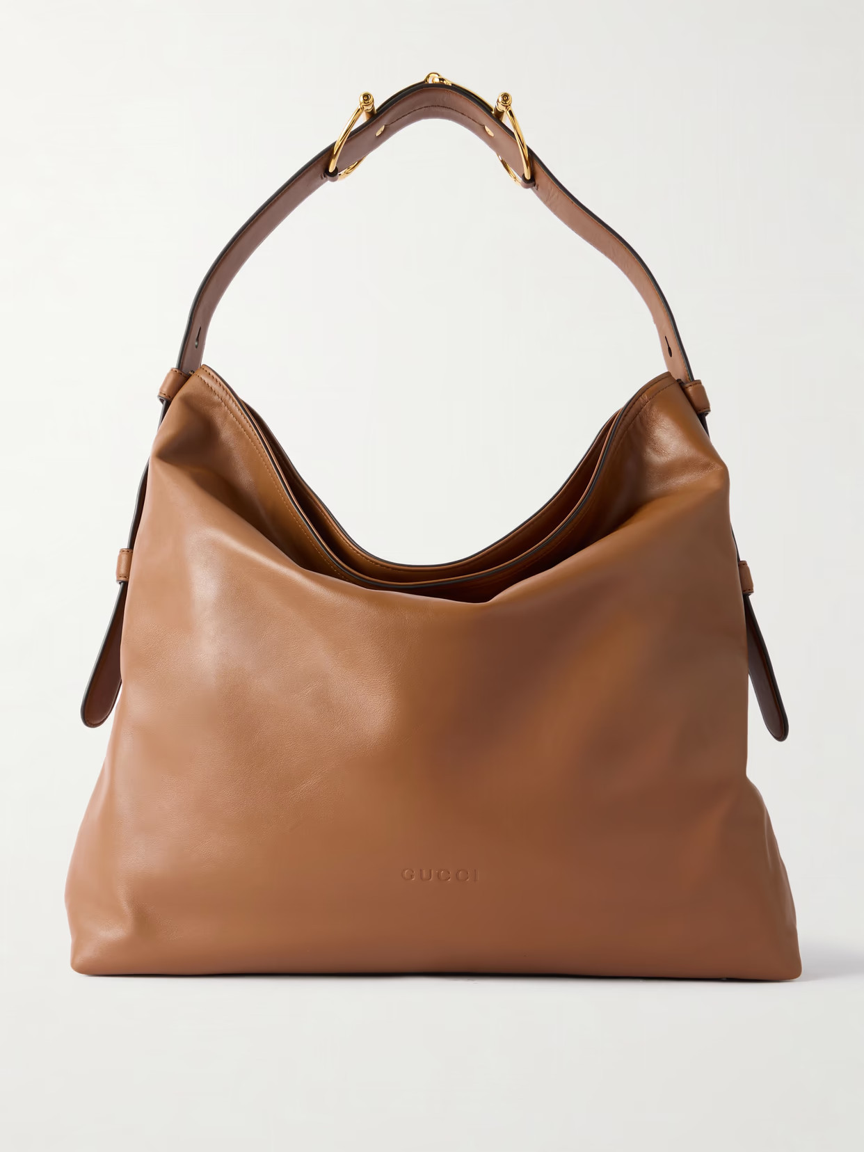 Gucci - Beatrix Maxi Horsebit-detailed Leather Tote - Brown | NET-A-PORTER (UK & EU)