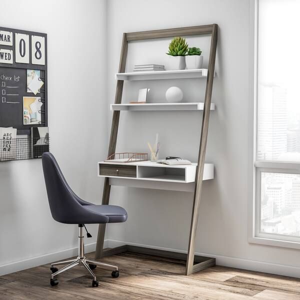 Furniture of America Tali Contemporary 2-tone Leaning Writing Desk - Grey | Bed Bath & Beyond