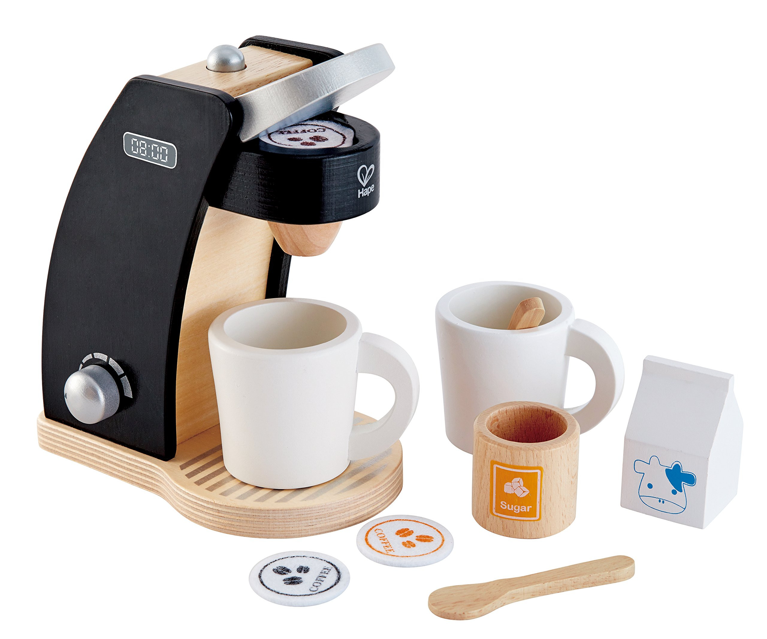 Hape Wooden Black Coffee Maker Kitchen Set with Accessories| Pretend Play Toy Set for Kids Ages 3... | Amazon (US)