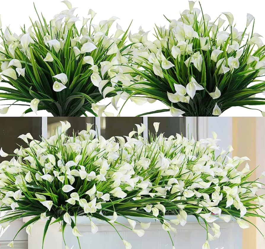 SOMYTING 8 Bundles Artificial Flowers Outdoors UV Resistant Faux Flowers Plastic Calla Lily Flowe... | Amazon (CA)