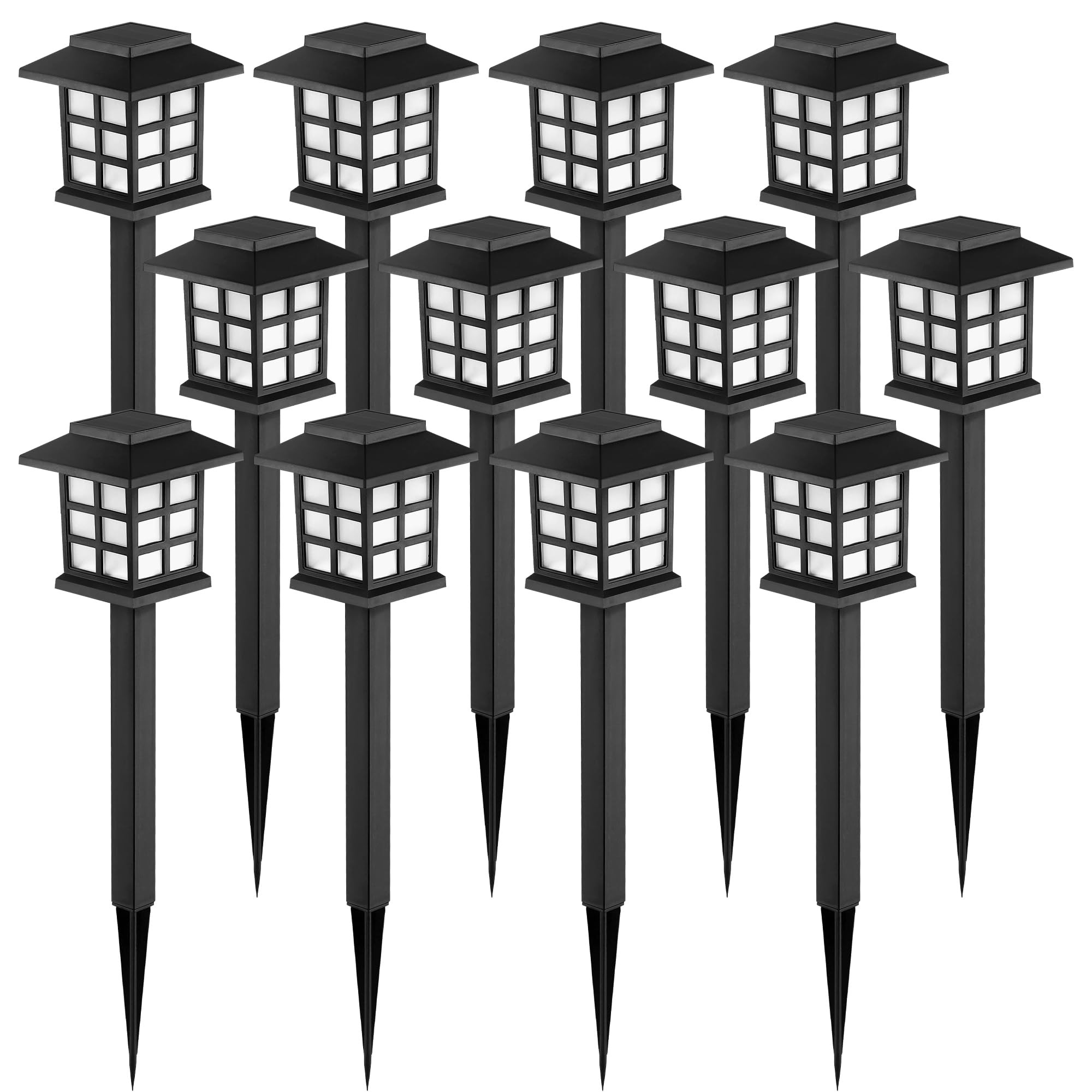 GIGALUMI Solar Outdoor Lights,12 Pack LED Solar Lights Outdoor Waterproof, Solar Walkway Lights M... | Amazon (US)