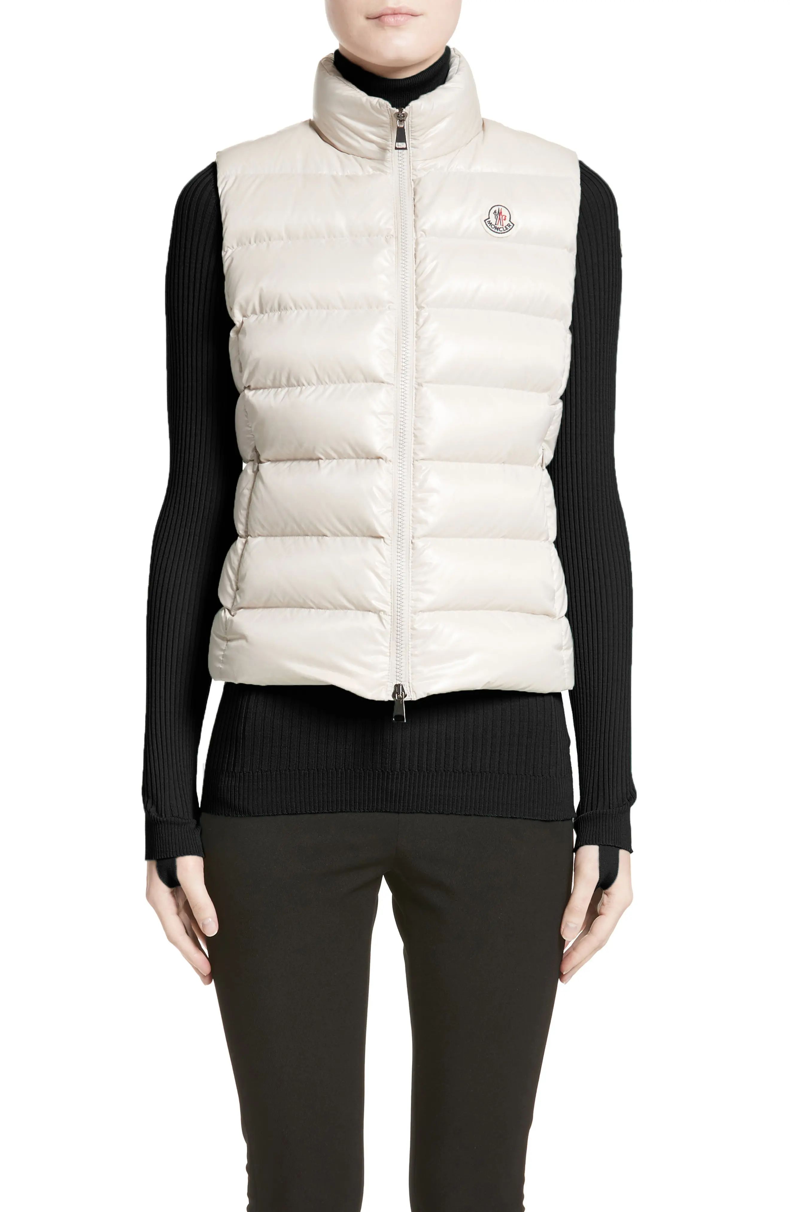 Moncler Ghany Water Resistant Shiny Nylon Down Puffer Vest | Nordstrom