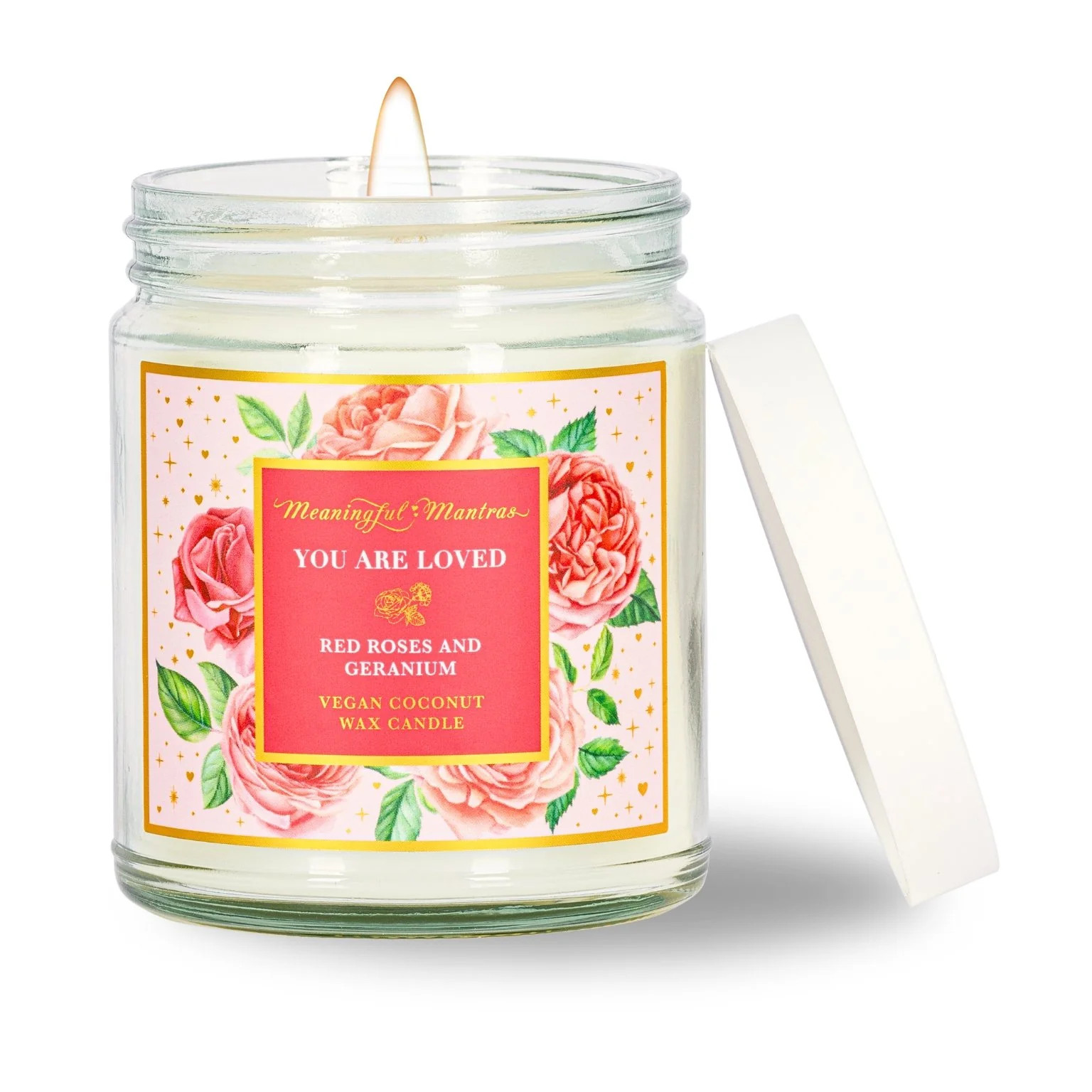 You Are Loved Rose Geranium Candle | Meaningful Mantras