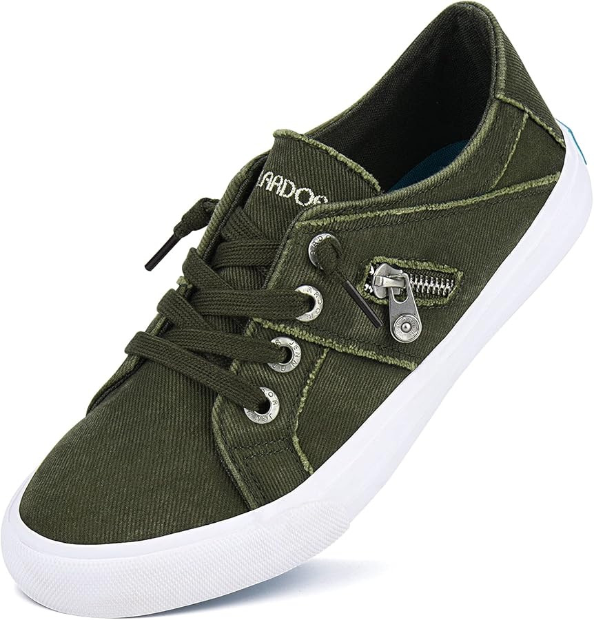 JENN ARDOR Women Sneakers Low Top Slip On Fashion Shoes Lace up Canvas Flats Walking Running Shoe... | Amazon (US)