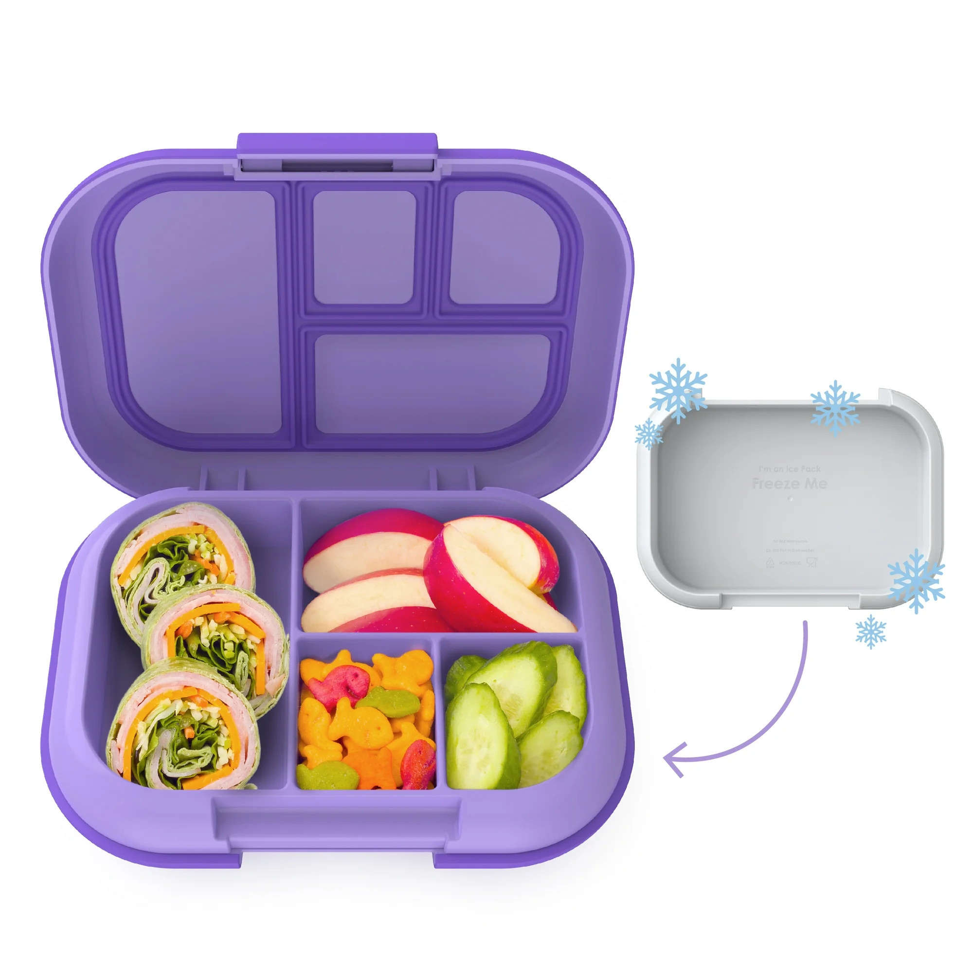 Bentgo Chill Bento-Style Kids Lunch Box - Removable Ice Pack - Purple | Walmart (US)