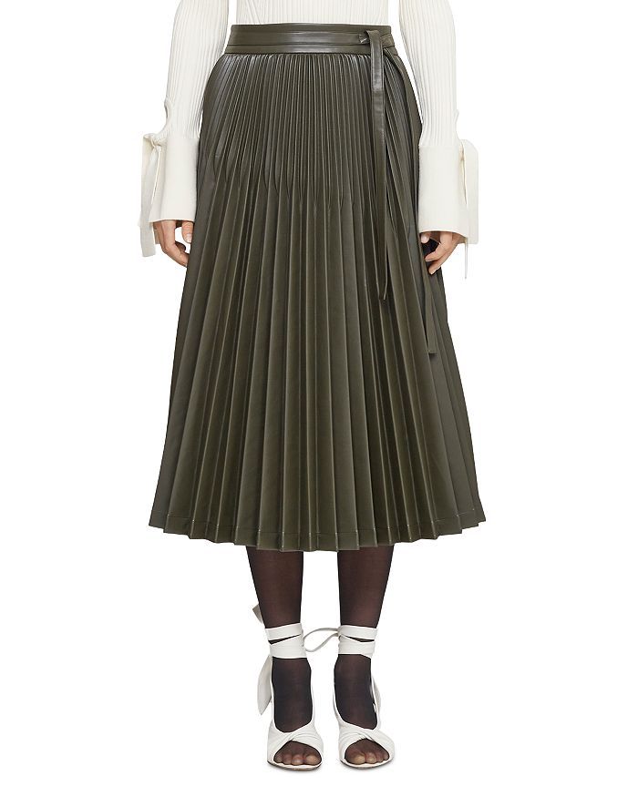 Faux Leather Pleated Midi Skirt | Bloomingdale's (US)