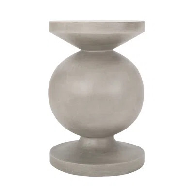 Outdoor Lightweight Concrete End Table - Turned Pedestal Base, 17.25"w×17.25"d×26.5"h | Wayfair North America