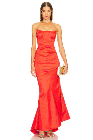 Michael Costello x REVOLVE Bette Gown in Red Orange from Revolve.com | Revolve Clothing (Global)