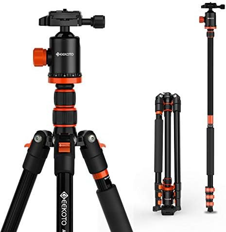 GEEKOTO Tripod, Camera Tripod for DSLR, Compact Aluminum Tripod with 360° Ball Head, 77 Inch Pro... | Amazon (US)