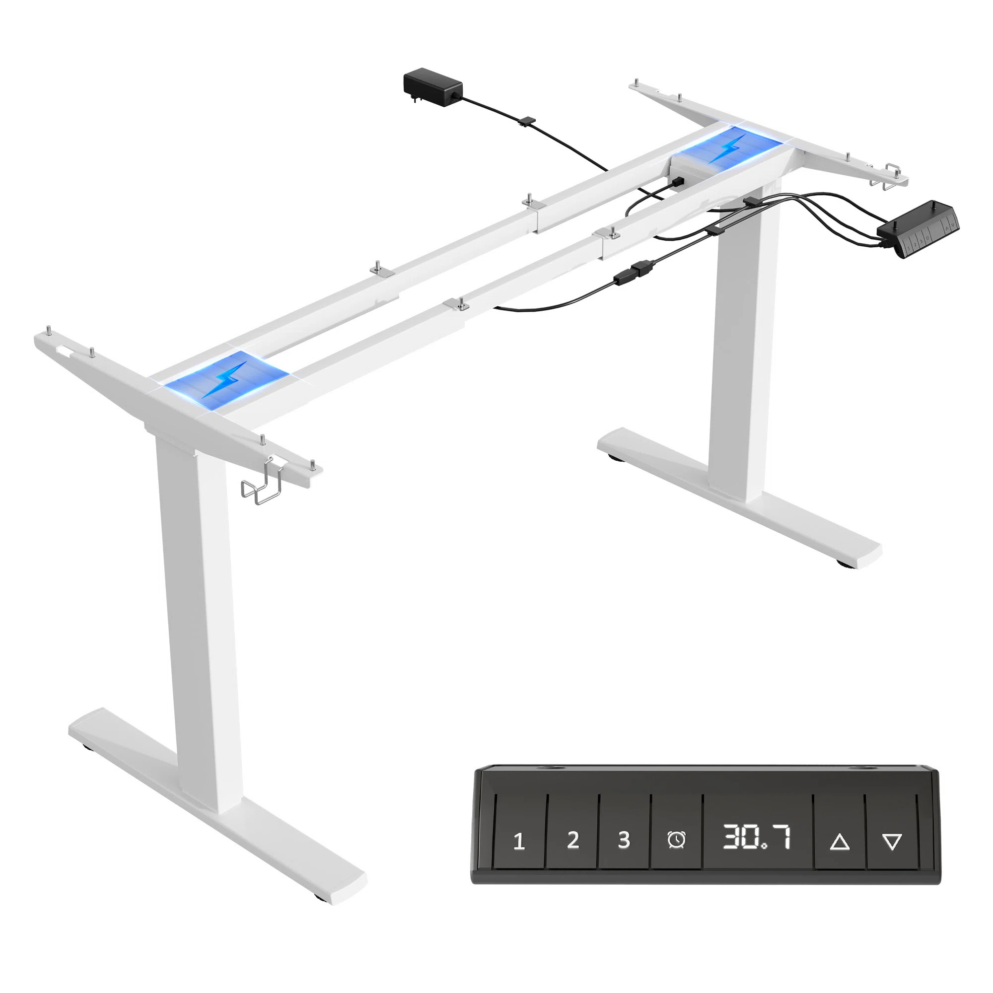 48" Solid Tabletop Dual Motor Electric Height Adjustable  Standing Desk | Wayfair North America