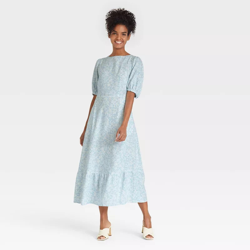 Women's Bishop Elbow Sleeve Tie-Back Dress - Who What Wear™ | Target