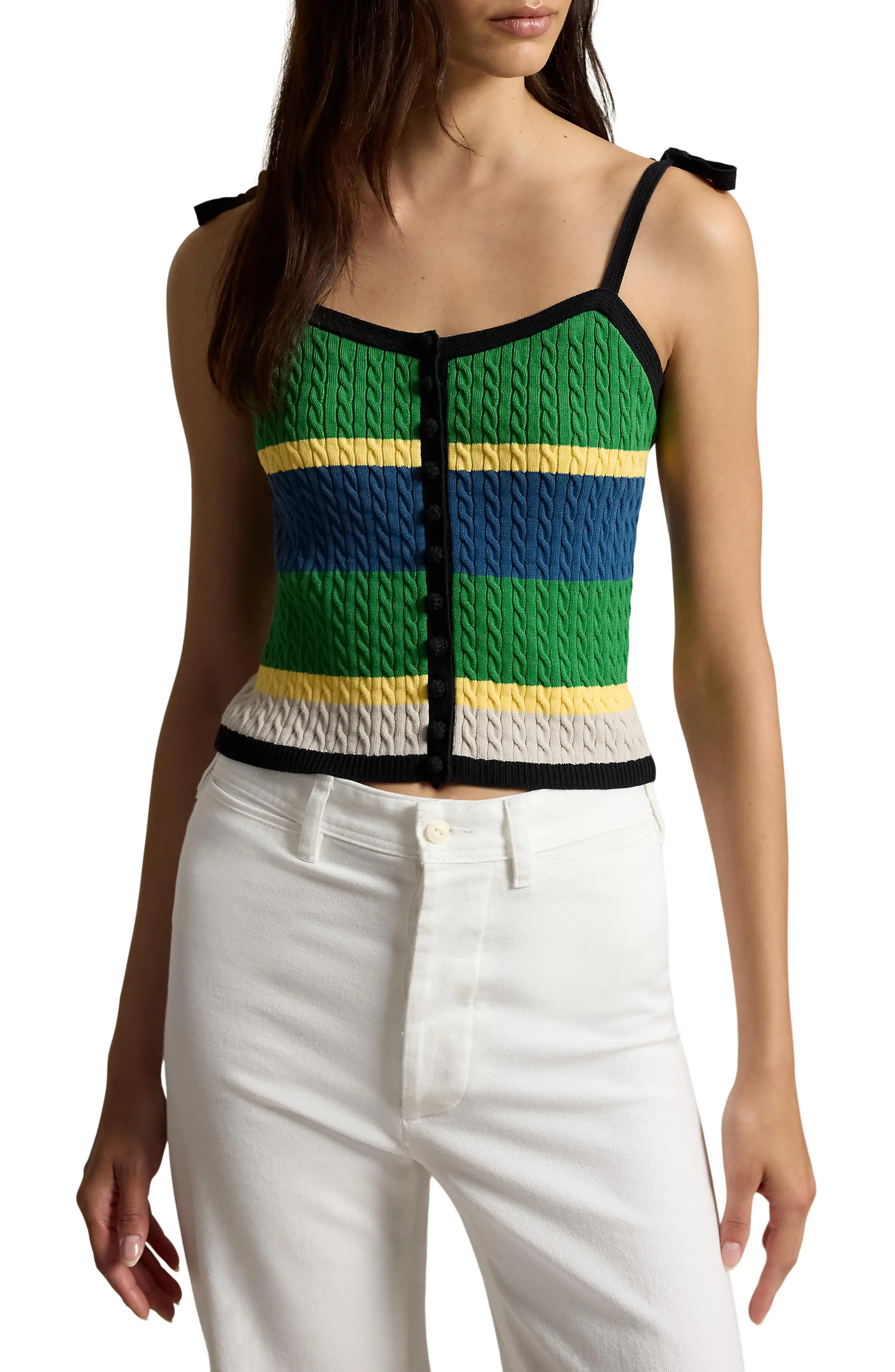 Stripe Cotton Blend Cable Sweater Camisole (Women) | Nordstrom | Nordstrom