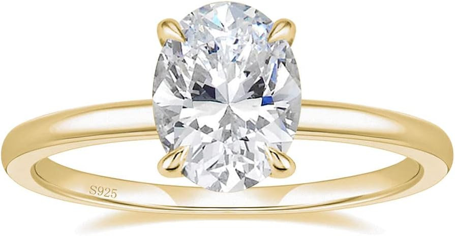 EAMTI 925 Sterling Silver Engagement Rings for Women Oval Cut | Amazon (US)