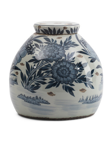 11in Floral Ceramic Jar With Lid | TJ Maxx