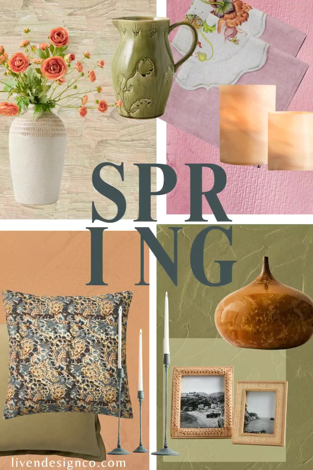 Spring decor. Home decor. Ceramic. Throw pillows. Taper candle holders. Floral napkins. Pitcher. Ceramic vase. 

#LTKSeasonal #LTKHome #LTKSaleAlert