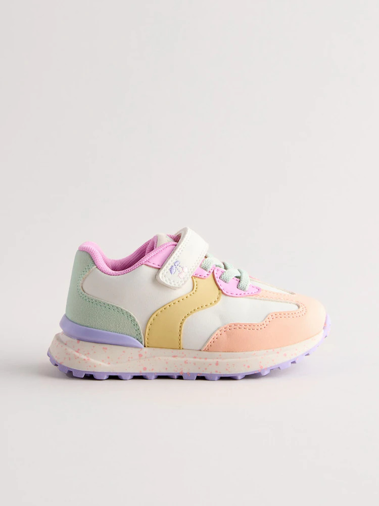 Multi Bright Elastic Lace Touch Fastening Trainers | Next US