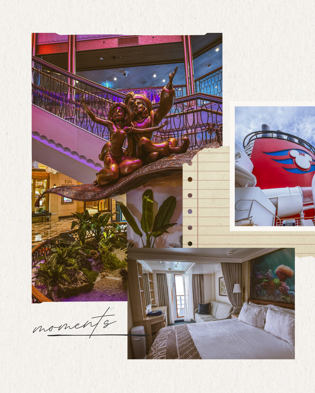 Day 1 onboard the Disney Treasure - exploring the ship, unpacking our cabin and setting up our pin board, the Sail Away party, and dinner at Plaza del Coco.⁠
⁠
I really think this might be my new favorite Disney Cruise Line ship.⁠
⁠
P.S. did you know I am a travel advisor with @shorelinedestinations? Message me to start planning your next Disney trip today!⁠
⁠
#disneytreasure #dcl #disneycruiseline #disneyphotodump #disneyphotodiary