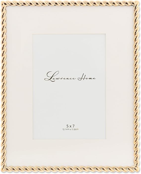 Lawrence Frames Rope Design Metal Frame, 8x10, Matted 5x7, Gold | Amazon (US)