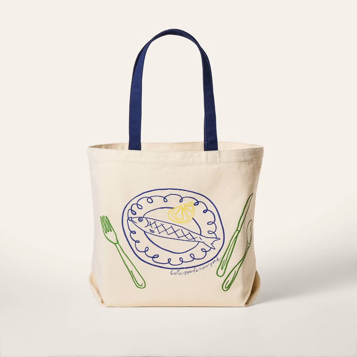 Fish Embroidered Canvas Tote Bag - kate spade new york x Target Natural | Target