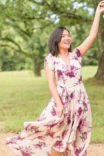 French Countryside Blush Floral Print High-Low Dress | Lulus (US)