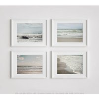 Beach Landscape Prints Coastal Wall Art | Set Of Four, Neutral Colors | Etsy (US)