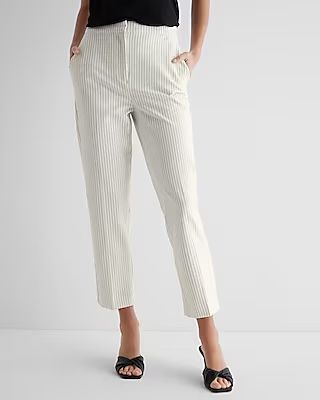 Editor Super High Waisted Pinstripe Straight Ankle Pant | Express