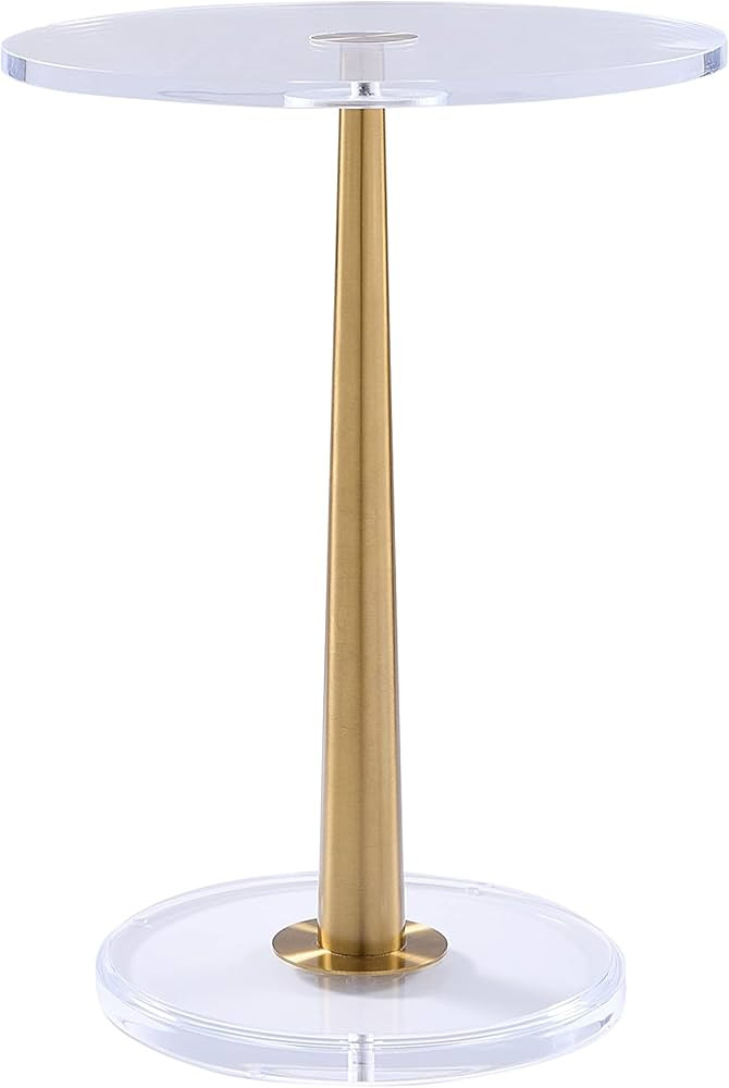 Clear Acrylic Table with Cone Metal Pole (Small, Brushed Gold) … | Amazon (US)