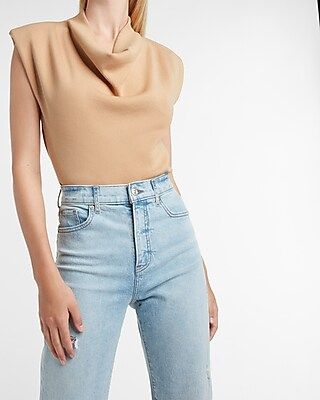 Draped Front Mock Neck Sweater | Express