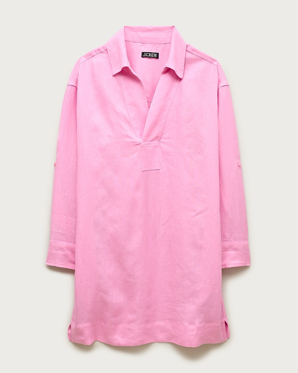 V-neck popover dress in linen | J. Crew US