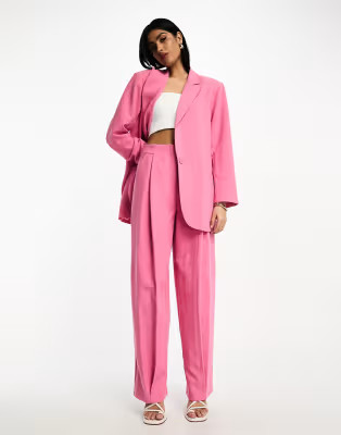 ASOS EDITION wide leg pants in pink | ASOS (Global)