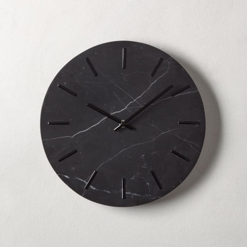 Carlo Black Marble Wall Clock + Reviews | CB2 | CB2