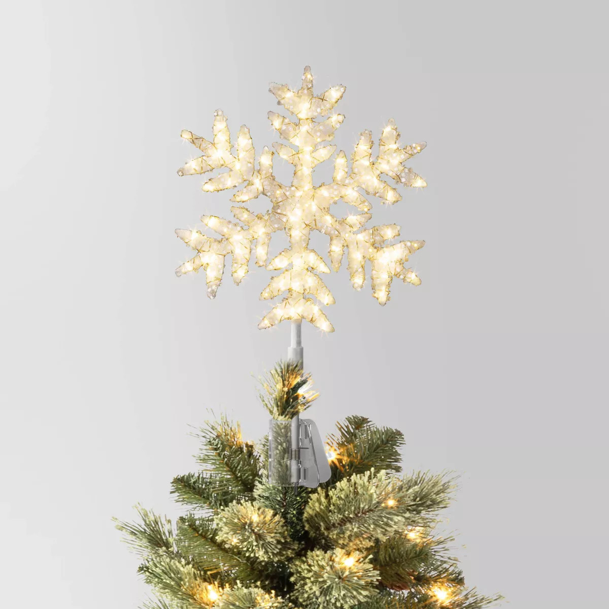 13.5" Pre-lit Snowflake Christmas Warm White LED Lights Tree Topper - Wondershop™ | Target