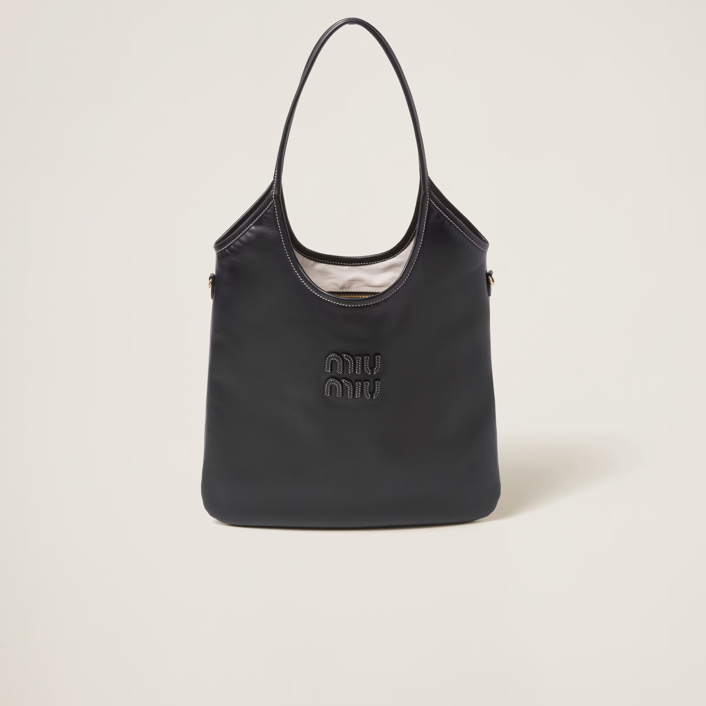Black Ivy Leather Bag | Miu Miu | Miu Miu US