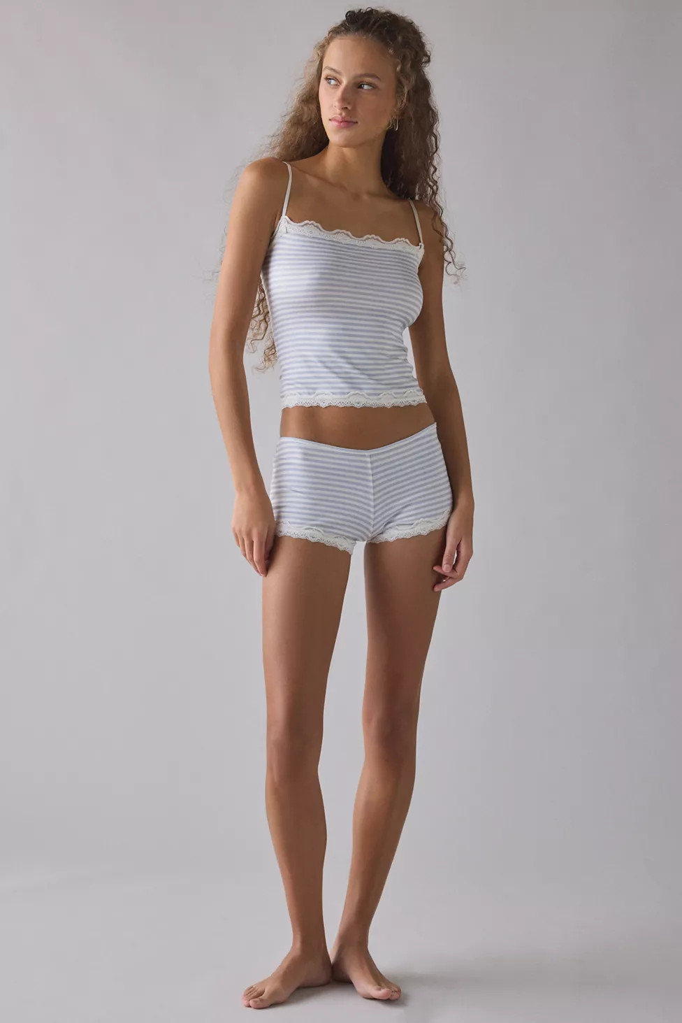 Out From Under Elise Lace Trim Cami + Micro Shorts PJ Set | Urban Outfitters (US and RoW)