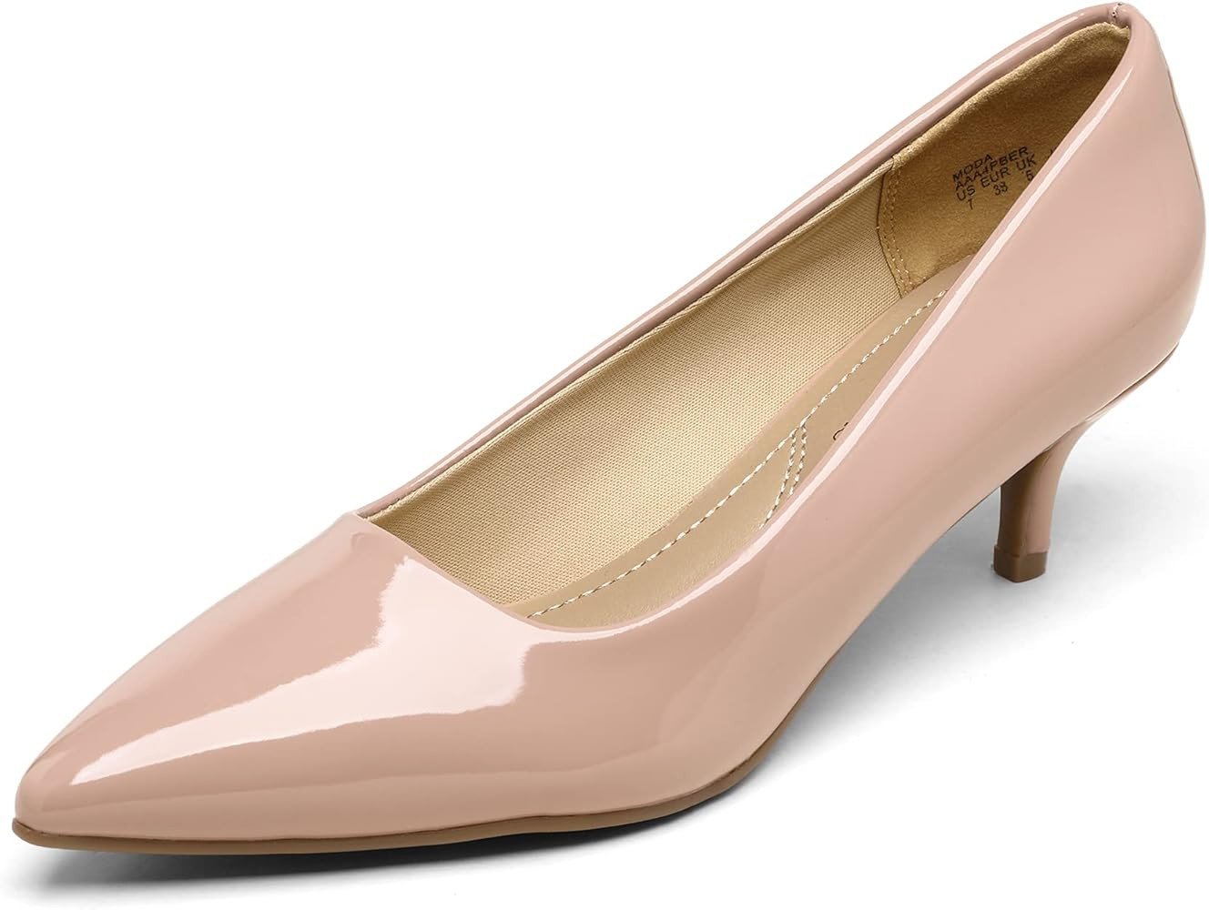 DREAM PAIRS Women's Moda Low Heel D'Orsay Pointed Toe Pump Shoes | Amazon (US)