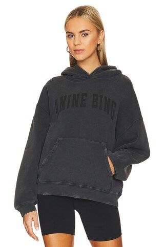 ANINE BING Harvey Sweatshirt in Dark Washed Black from Revolve.com | Revolve Clothing (Global)