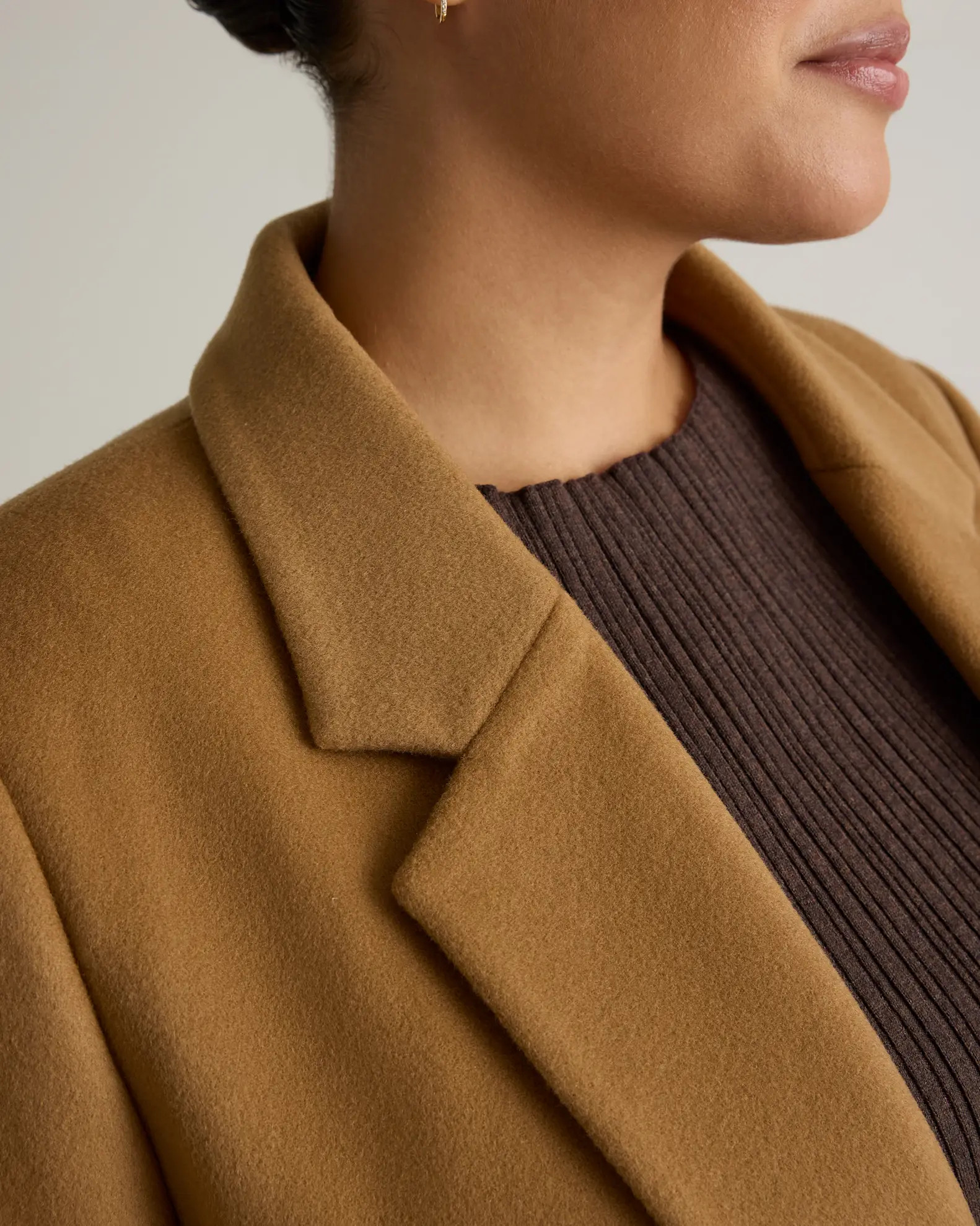 Italian Wool Classic Single-Breasted Coat in Caramel | Quince