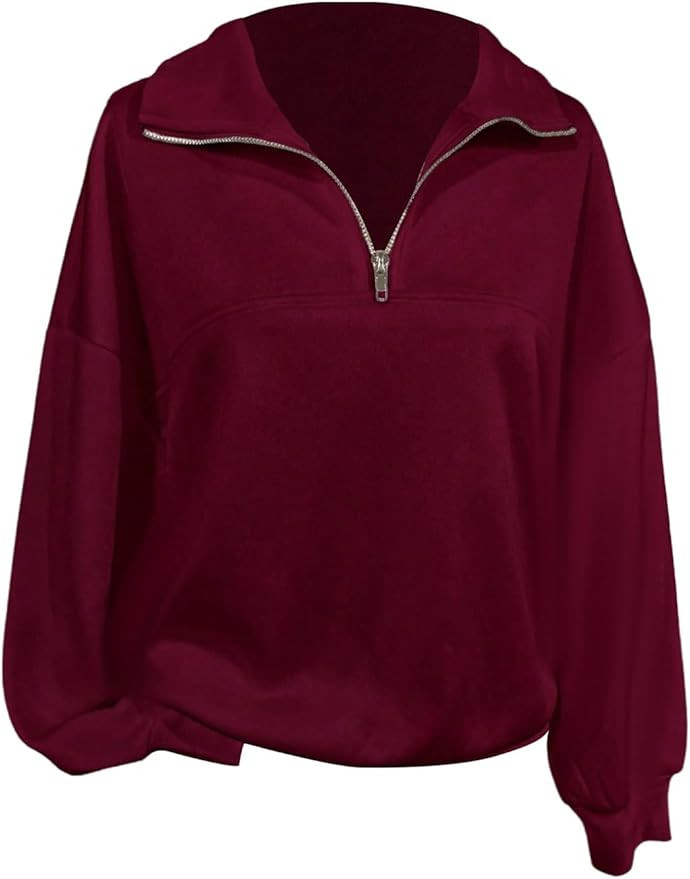 SOLY HUX Women's Oversized Sweatshirts Half Zip Pullover Tops Long Sleeve Mock Neck Hoodies Fall ... | Amazon (US)