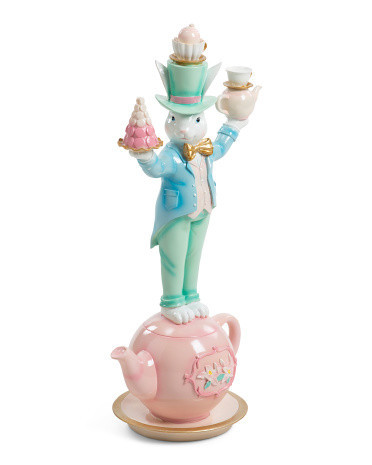 24in Bunny Standing On Teapot Decor | Marshalls