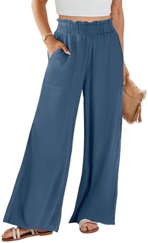 ANRABESS Womens Linen Pants 2026 Summer Casual Loose Wide Leg Palazzo Pants High Waist Flowy Beac... | Amazon (US)