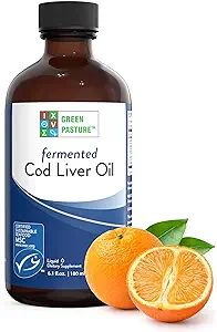 Green Pasture - Fermented Cod Liver Oil - Orange 6.1 oz | Amazon (US)