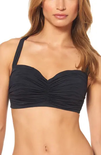 BLEU by Rod Beattie Kore Shirred Bandeau Bikini Top | Nordstrom | Nordstrom