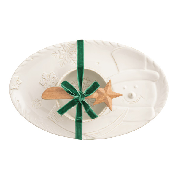 Snowman Tidbit & Tray Set | Mud Pie