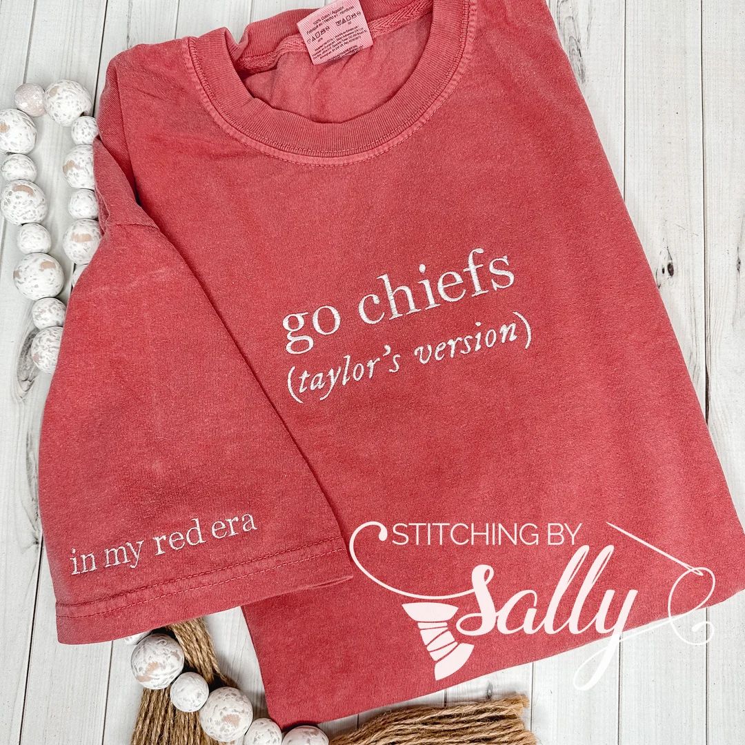 Go Chiefs taylors Version Embroidered Comfort Colors Shirt - Etsy | Etsy (US)