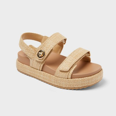 Women’s Tanner Sandals with Memory Foam Insole - A New Day™ Tan 9.5 | Target