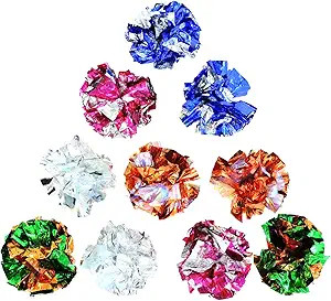 Andiker Cat Crinkle Balls, 2.36 Inches Colorful Balls Chew and Chase Cat Mylar Crinkle Balls Ligh... | Amazon (US)