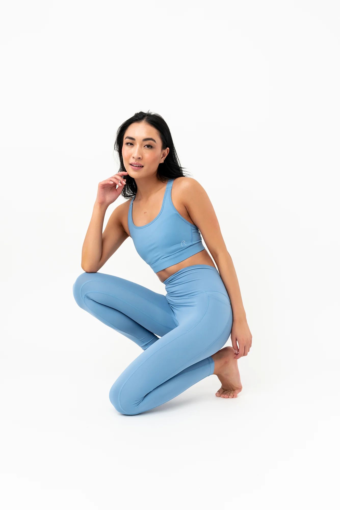 Agility High Waisted Athletic Leggings | Surface Blue | Coral Reef Swim