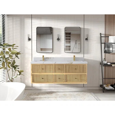 Sonoma Floating Teak 60'' Single Bathroom Vanity with Top | Wayfair North America