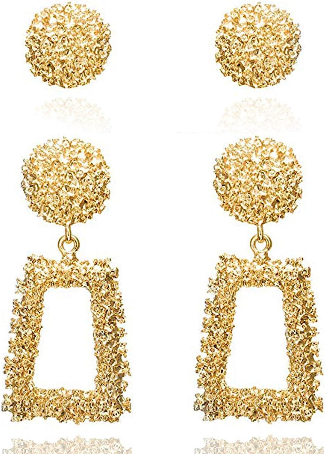 Zealmer Women Gold & Sliver Plated Geometric Dangle Earrings (Pack of 2) | Amazon (US)