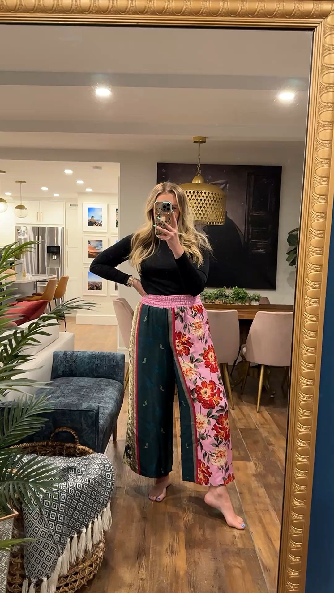 The cutest silky printed Anthropologie pants. Wearing a large. 

#LTKStyleTip #LTKMidsize #LTKSeasonal